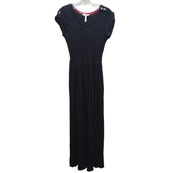 Matilda Jane Women's Night Owl A-Line Maxi Dress Short Sleeve Black Size XS - Picture 1 of 6